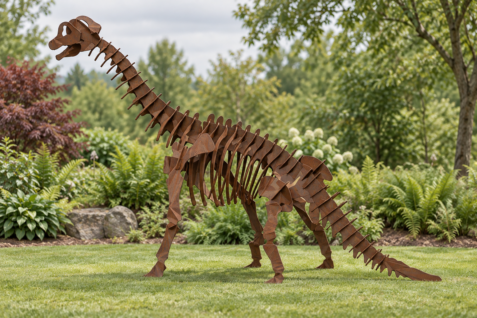 AI garden visualization of Brachiosaurus, garden profile