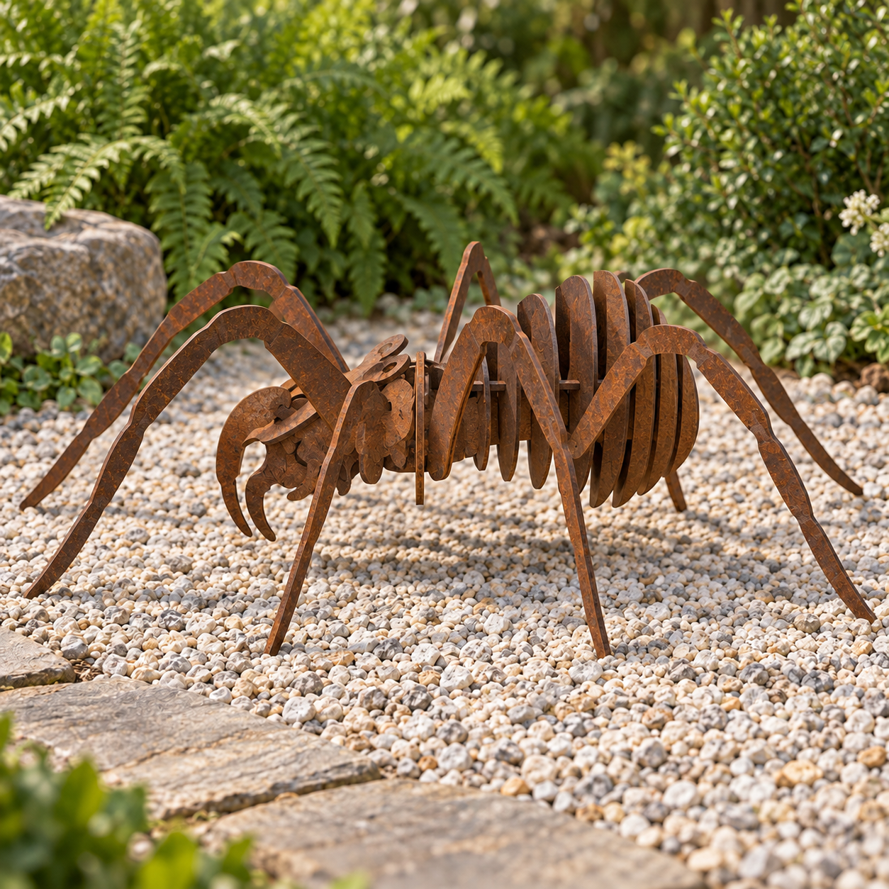 AI visualization of the steel spider, side view