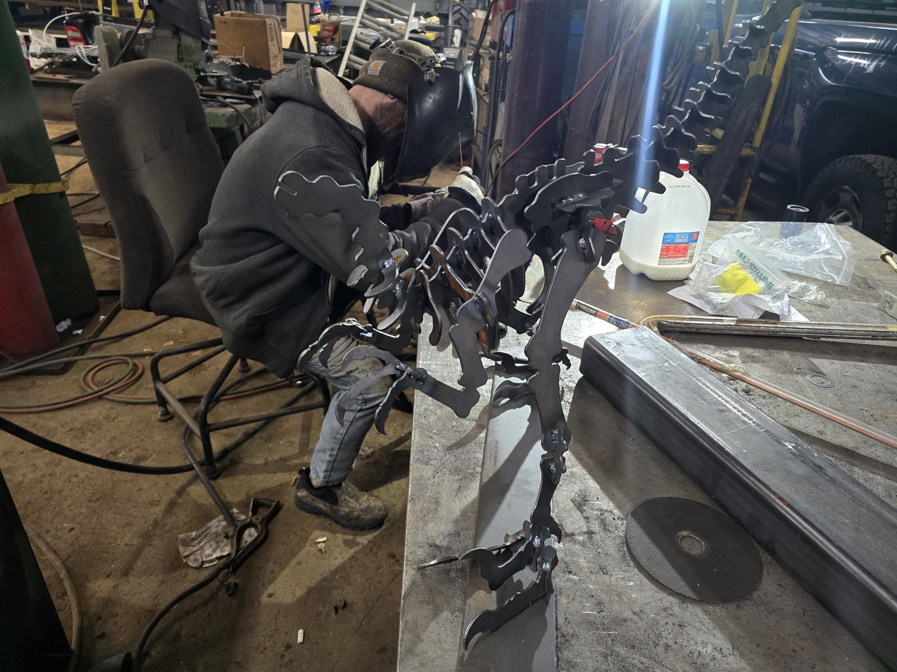 Velociraptor in the workshop